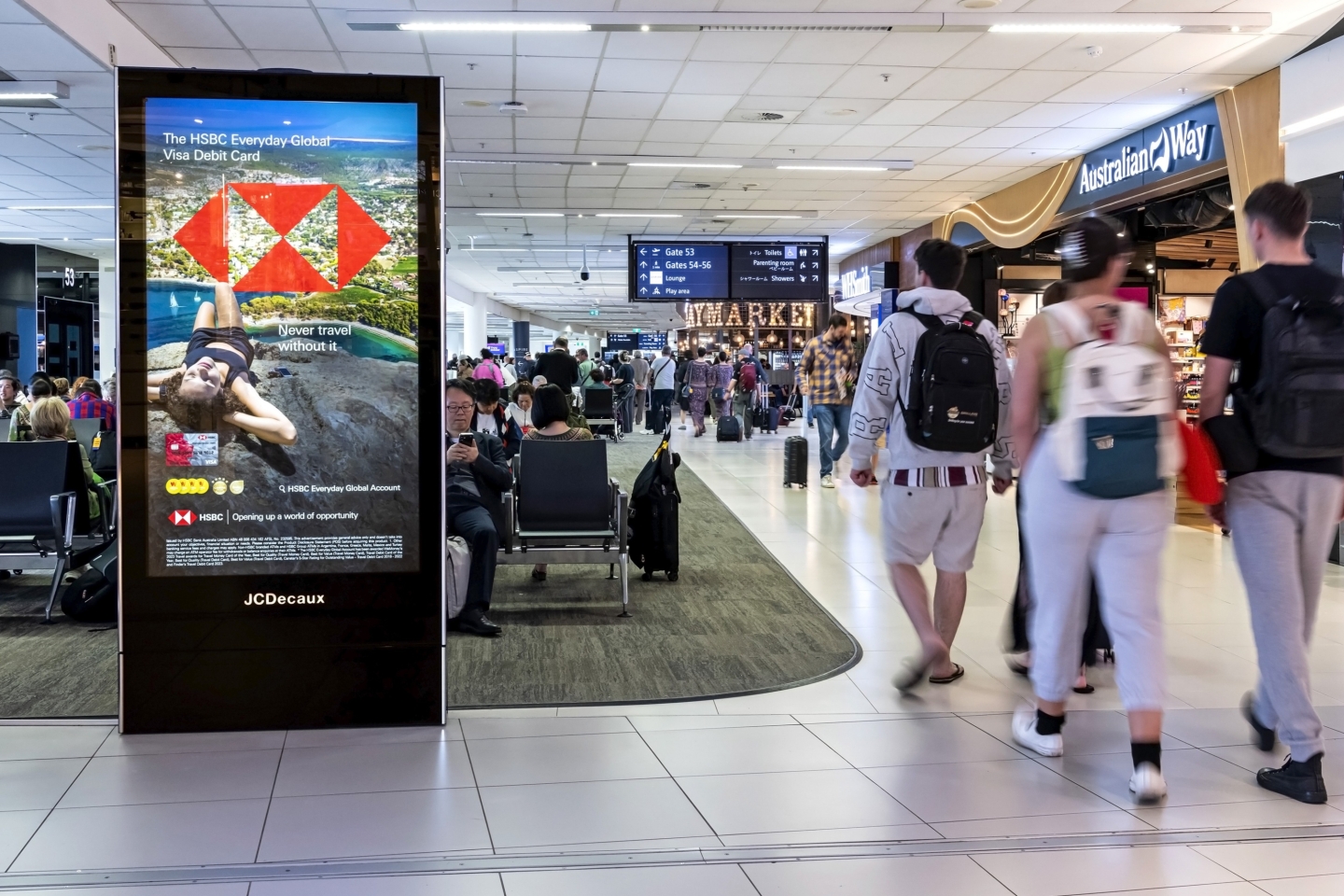 JCDecaux advertising at Perth airport Australia