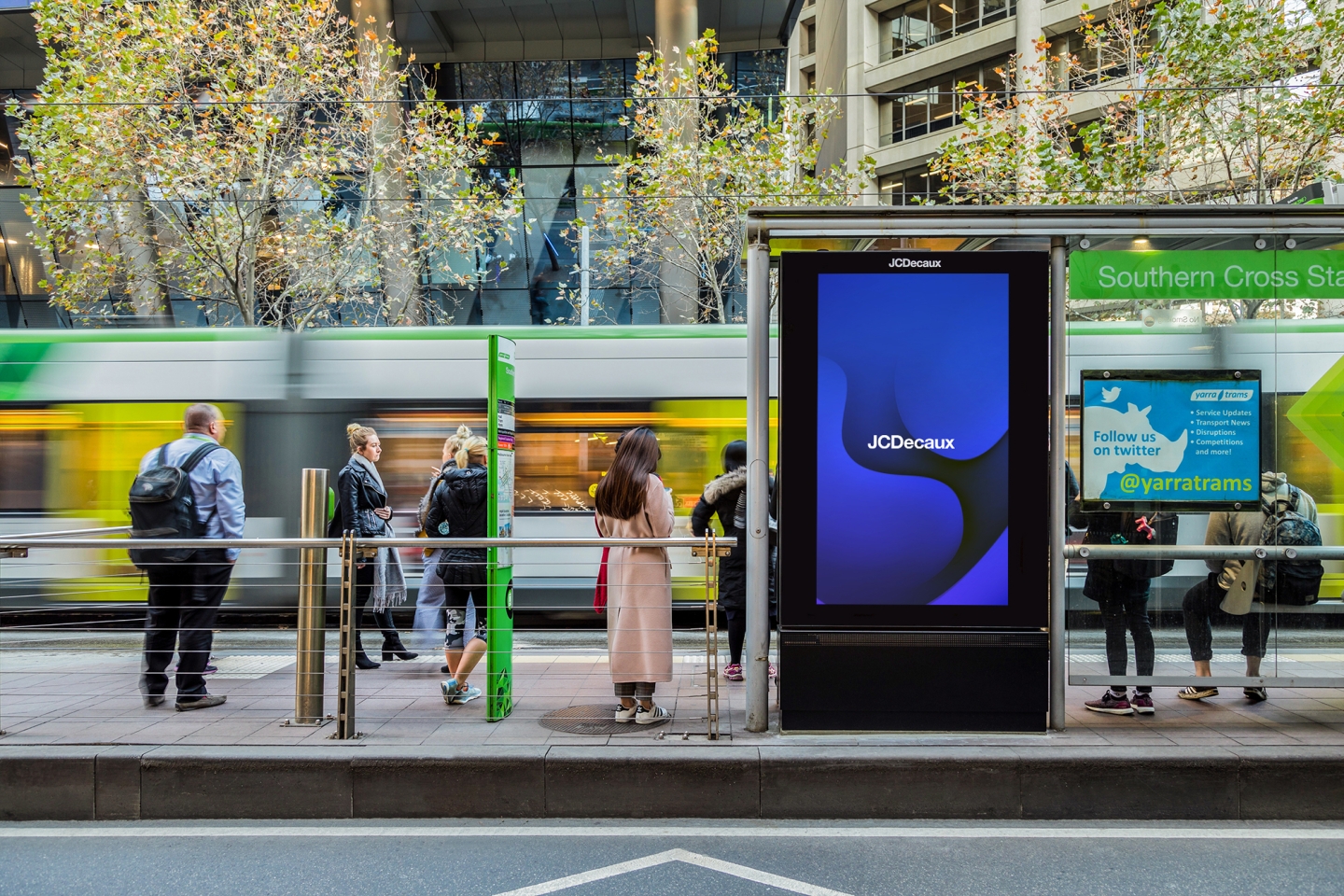 JCDecaux small format roadside bus shelter advertising Melbourne city