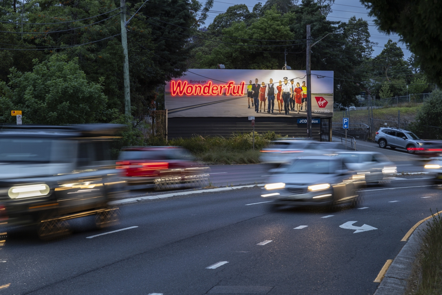 JCDecaux Australia special billboard with neon lights