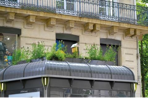 kiosque végétalisé jcdecaux mobilier urbain paris