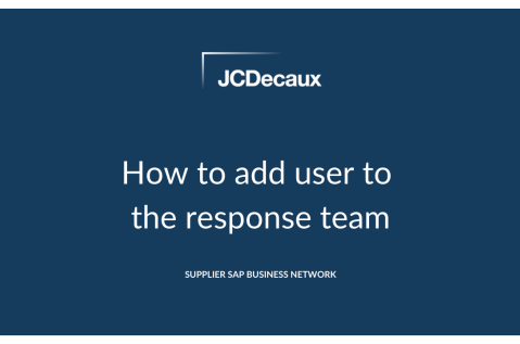 Supplier Portal - How to add users to the response team