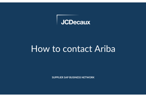 Supplier Portal - How to contact Ariba - JCDecaux