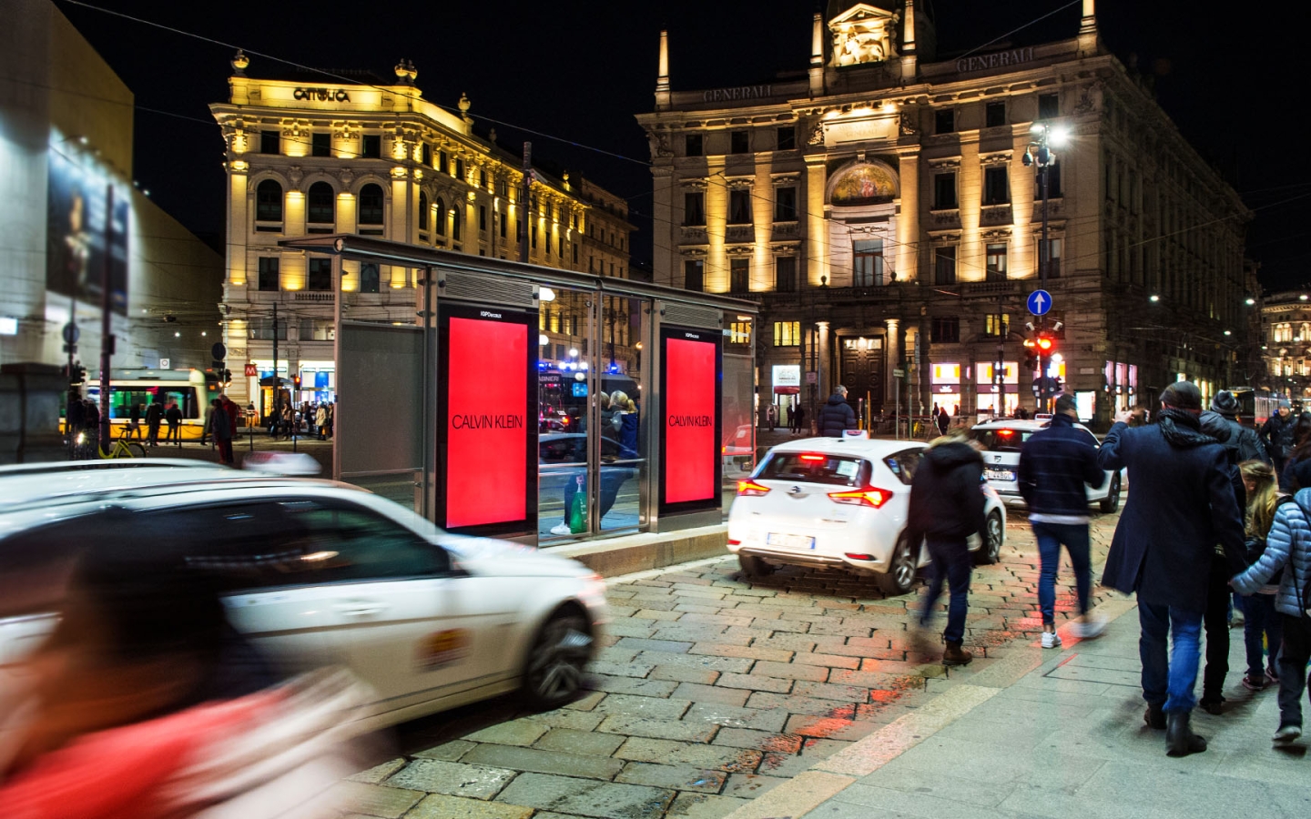 Calvin Klein, contrat international par JCDecaux OneWorld, la division internationale de la Groupe JCDecaux, Milan Janvier 2018