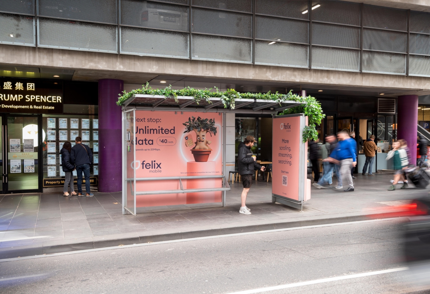 Felix Mobile Campaign on a JCDecaux Bus Shelter in JCDecaux