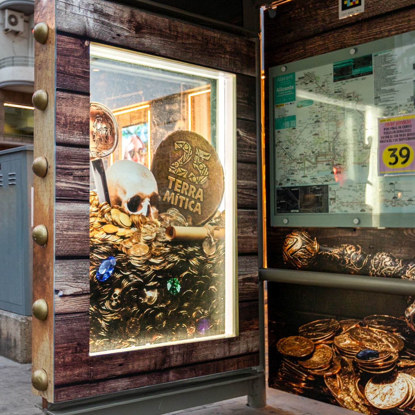JCDecaux's bus shelter details for Terra Mitica Campaign in Alicante