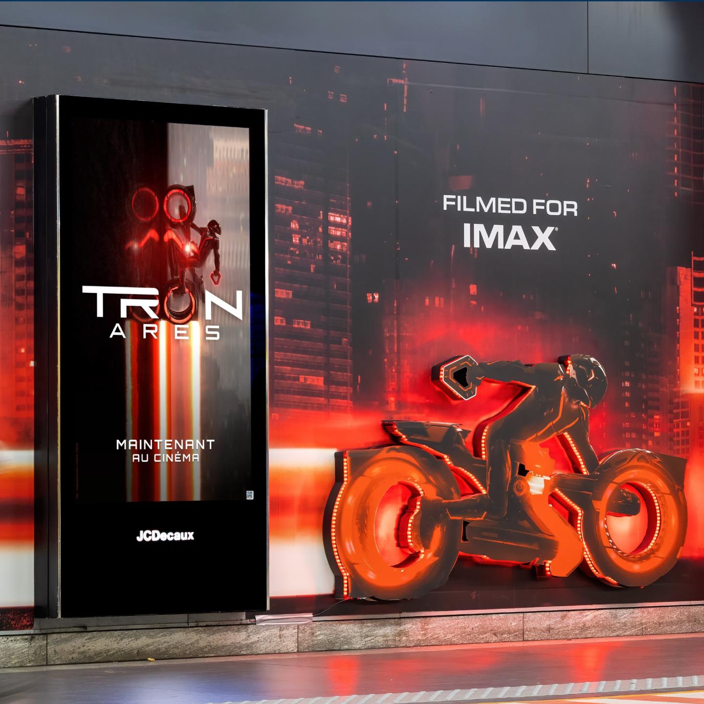 Disney Tron Ares campaign in Brussels with JCDecaux