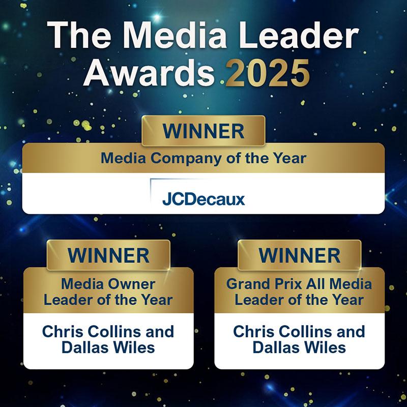 JCDecaux Royaume-Uni remporte trois prix majeurs aux prestigieux  « Media Leader Awards »
