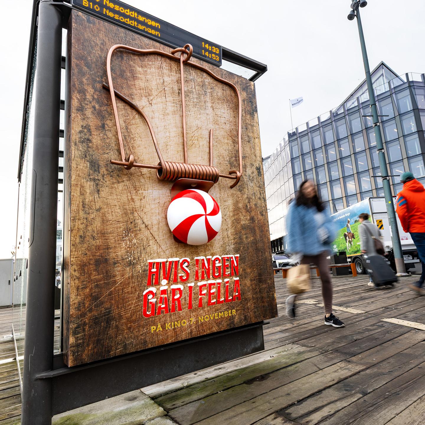 JCDecaux Norway street furniture turned into giant mouse traps for Panic at Christmas campaign