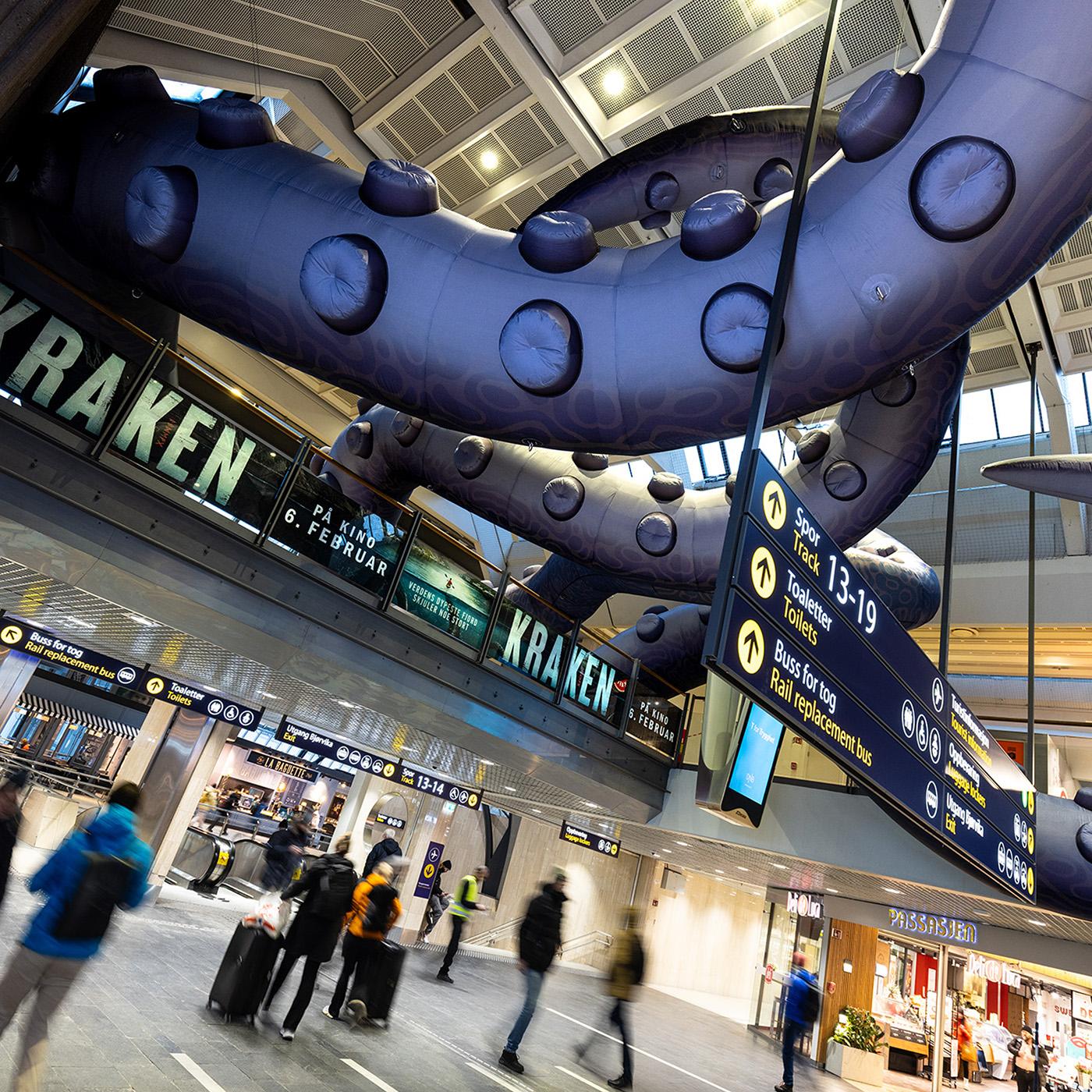 JCDecaux Norge and Nordisk Film teamed up for Kraken's campaign in Oslo Central station