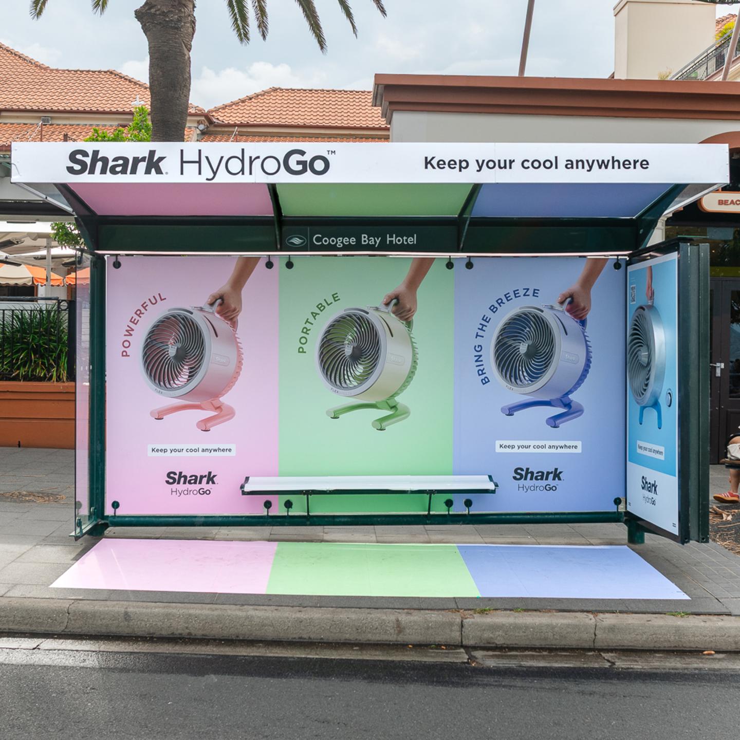 SharkNinja's campaign on JCDecaux's bus shelter in Australia