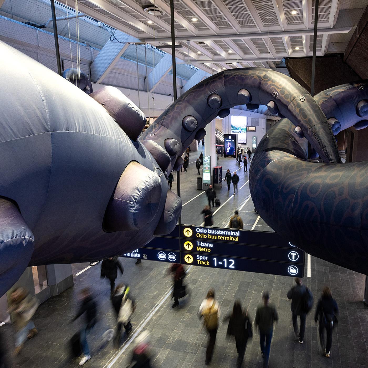 Oslo Central station transformed for Kraken campaign thanks to Nordisk Film and JCDecaux Norge