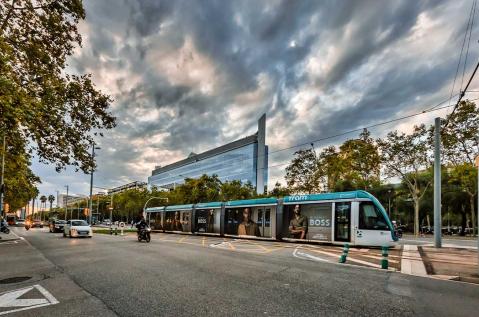 Un tranvía circulado por la ciudad de Barcelona.