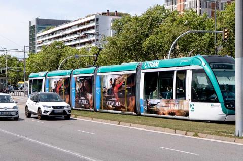 Un tranvía circulado por la ciudad de Barcelona.