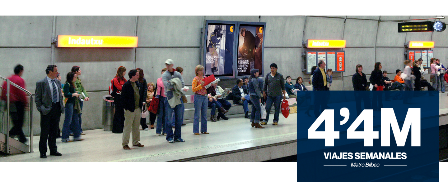 Metro Bilbao registra 4,4 millones de viajes semanales
