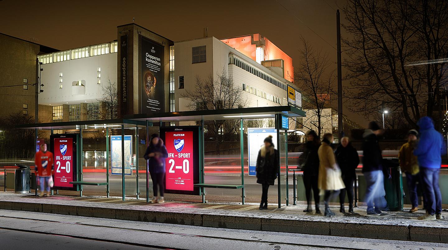 hifk livetulokset kadulla ulkomainoksessa
