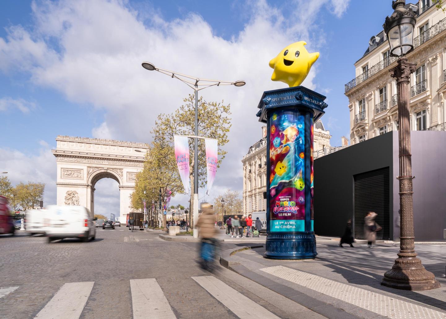 Colonne Morris Super Mario Galaxy avec JCDecaux