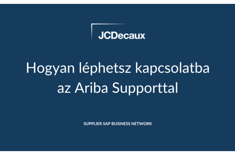 Hogyan léphetsz kapcsolatba az Ariba Supporttal