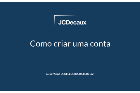 como criar uma conta, jcdecaux, portal fornecedores