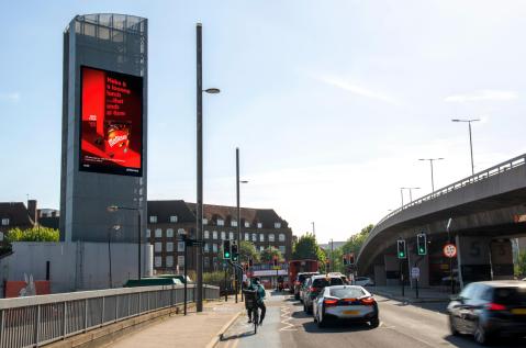 a Maltesers out of home advertising campaign in Stratford London