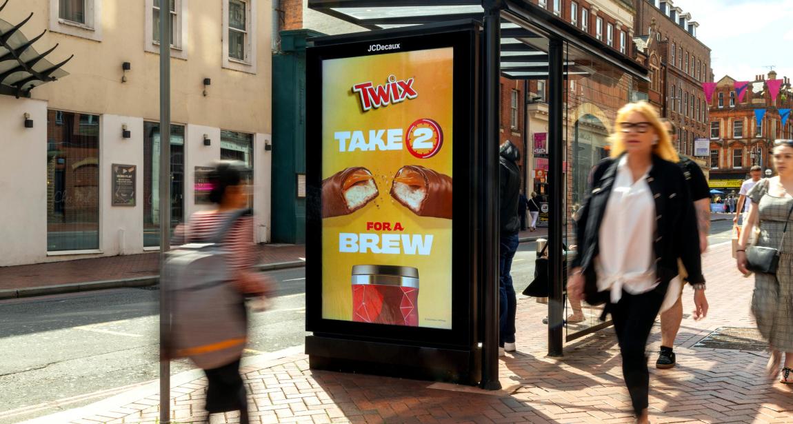 Twix bus stop advertising in Reading