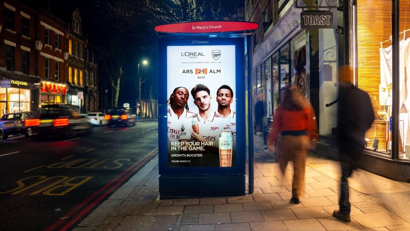 loreal bus shelter out of home advert