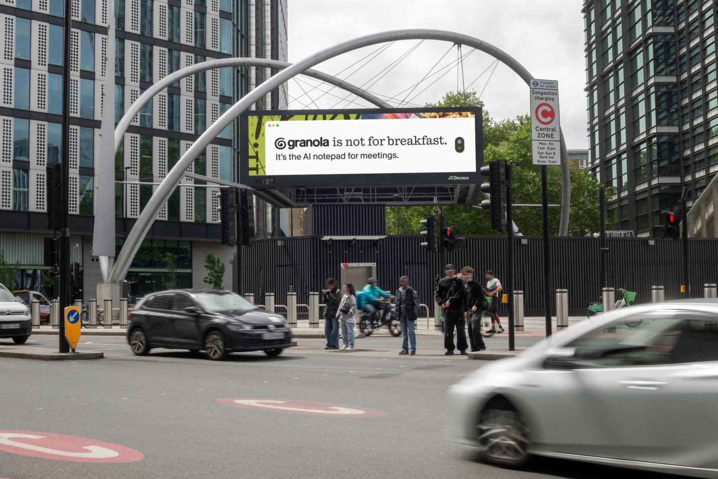 Digital billboards on the Old Street Roundabout in London