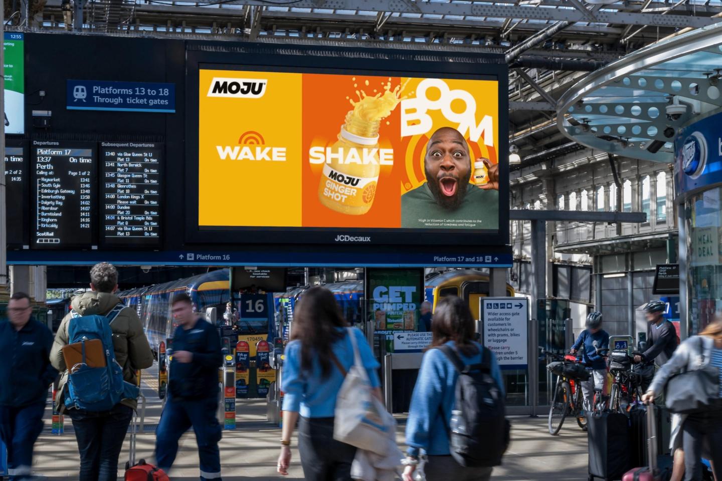 a billboard advertising campaign in Edinburgh Waverley Station
