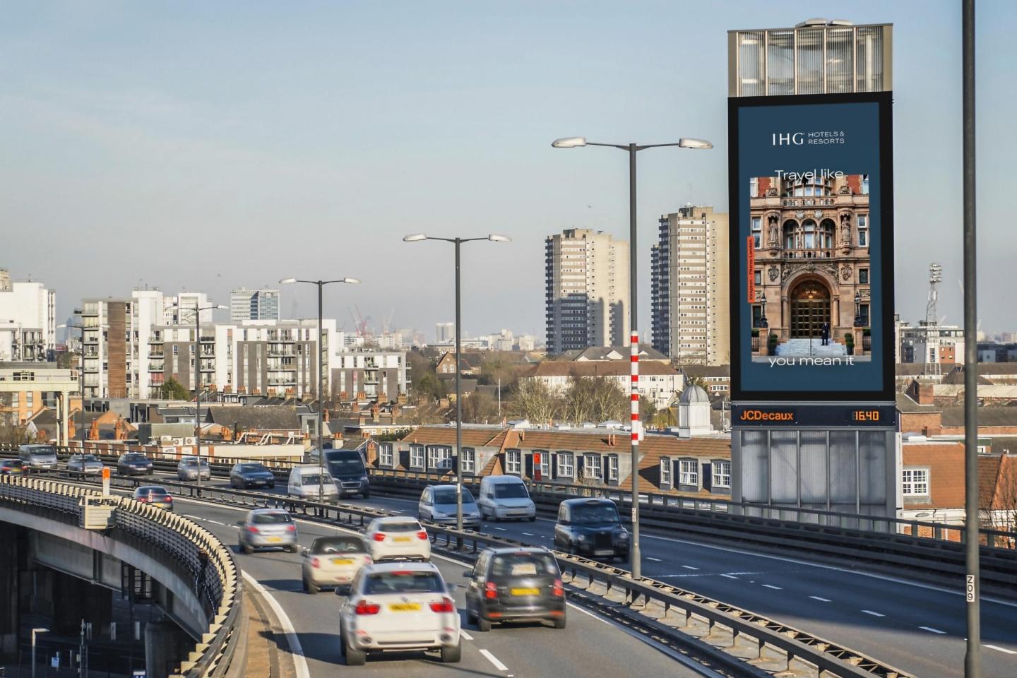 billboard advertising for IHG on the M4 road in London 