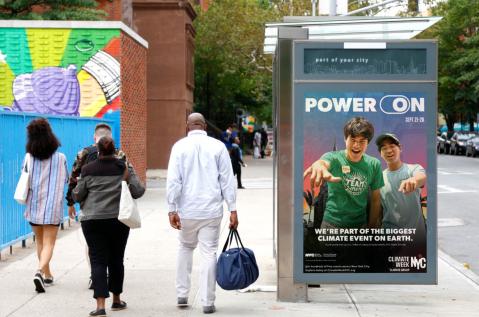 Climate Week NYC Climate Group JCDecaux Bus Shelter Advertising 