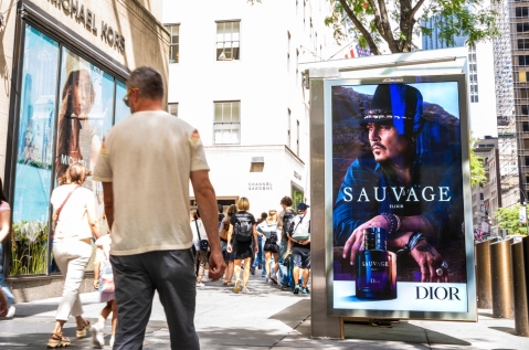 Dior Sauvage Street Furniture Bus Shelter Advertisement NYC JCDecaux