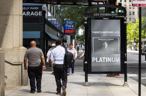 American Express JCDecaux Chicago City Information Panel Advertising