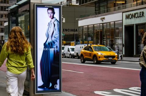 Giorgio Armani NYC OOH Digital Street Furniture JCDecaux