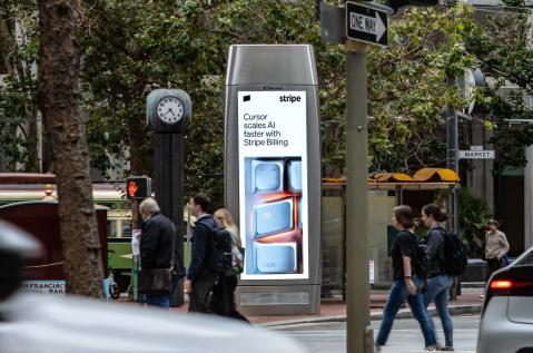 Stripe JCDecaux San Francisco Digital Kiosk Advertising