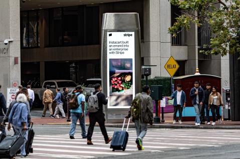 Stripe JCDecaux San Francisco Digital Kiosk Advertising