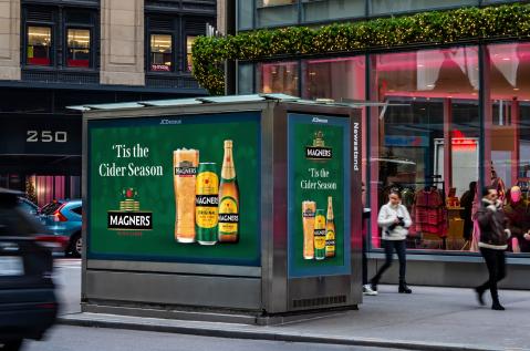 Magners Digital News Stand NYC OOH Advertising JCDecaux