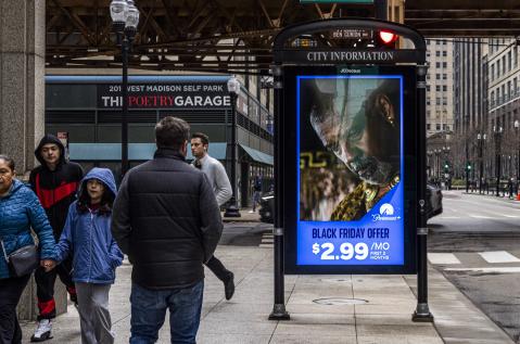 Paramount+ Chicago Information Panel JCDecaux OOH Advertising