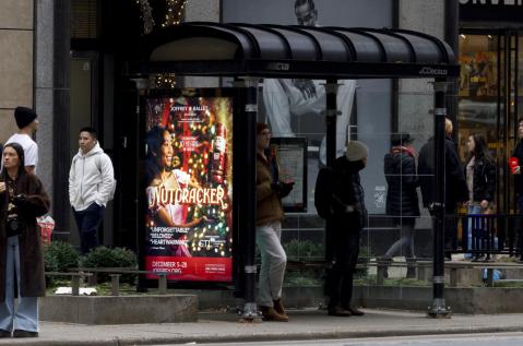 The Nutcracker Chicago Bus Shelter JCDecaux OOH Advertising