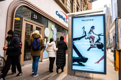 Peloton Digital Shelter NYC JCDecaux OOH Advertising