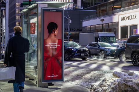 Bloomingdale's New York JCDecaux Digital Bus Shelter OOH Advertising Fashion Week  