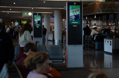 LAX charging stations display Enterprise National Car Rental advertising