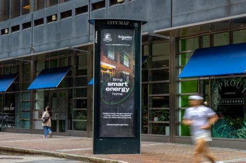 Schneider Electric Boston Static Kiosk JCDecaux OOH Advertising