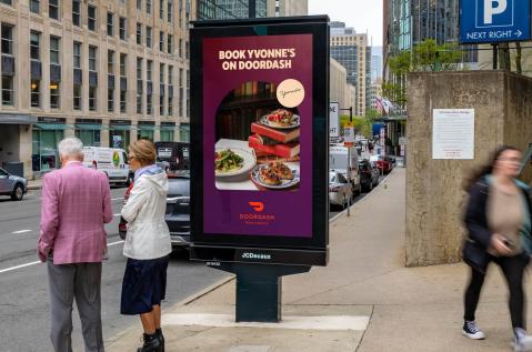 Door Dash Street Furniture Boston Advertisement JCDecaux