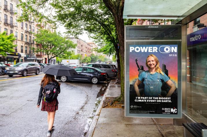 Climate Week NYC Climate Group JCDecaux Bus Shelter Advertising 