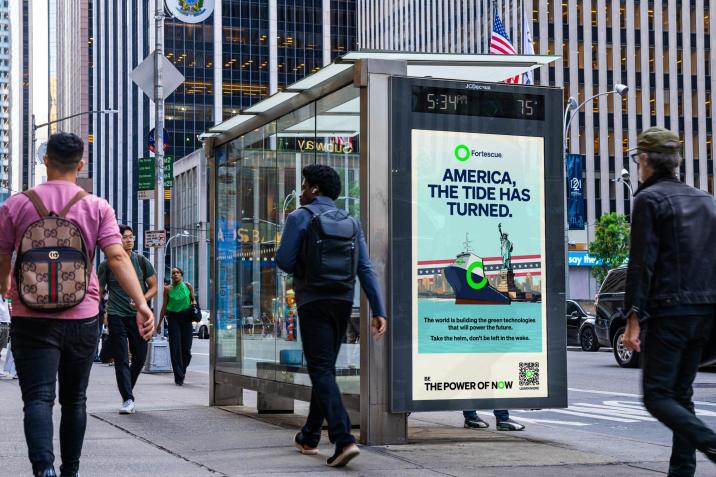 Fortescue Advertising on JCDecaux NYC Bus Shelter for Climate Week NYC by Climate Group