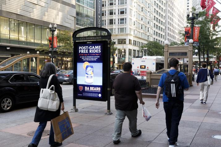 Da Bears Free Ride OOH Advertising Bus stand