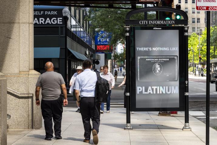 American Express JCDecaux Chicago City Information Panel Advertising