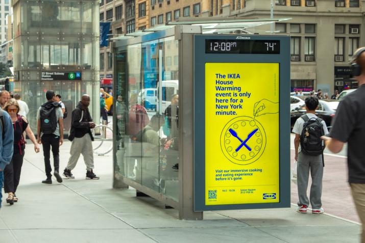 IKEA NYC Digital Bus Shelter JCDecaux OOH Advertising