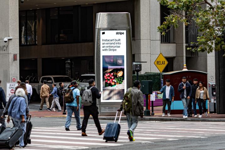 Stripe JCDecaux San Francisco Digital Kiosk Advertising