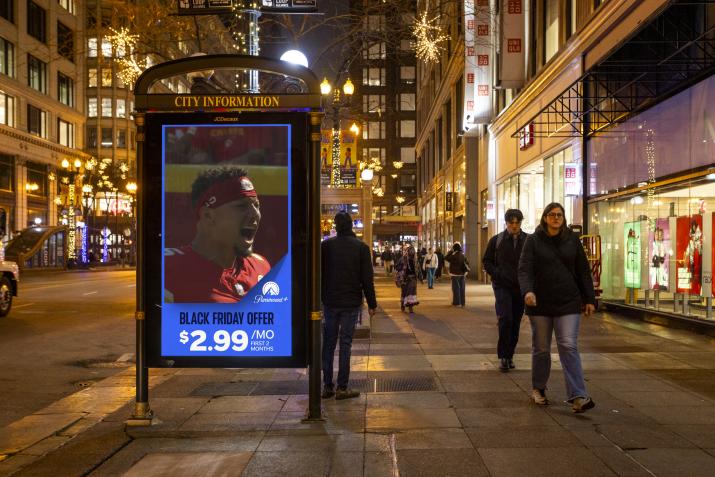 Paramount+ Chicago Digital Street Furniture JCDecaux OOH Advertising