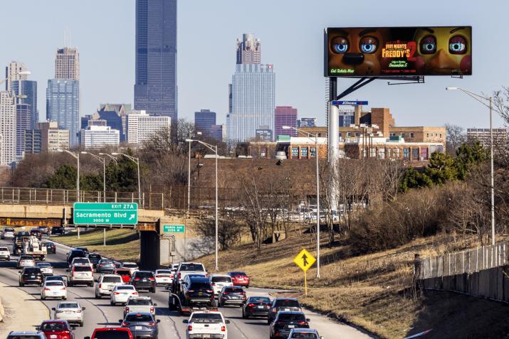 Five Nights Chicago Digital Billboard JCDecaux OOH Advertising